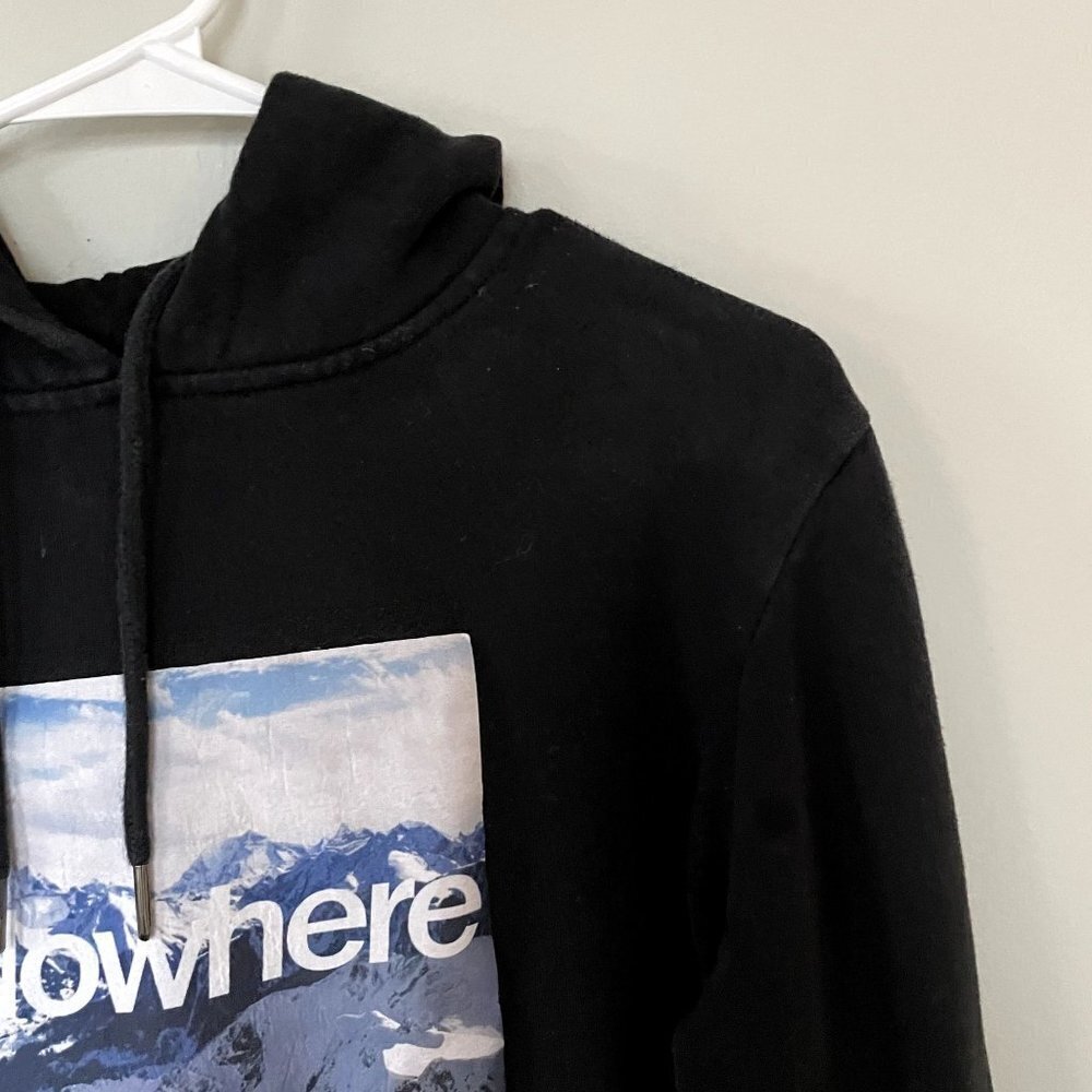 Nowhere Basic Black Hoodie Comfortable Casual Poc… - image 3